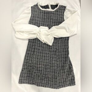 90s Preppy Girlmore Girls Dark Academia Bell Sleeve Medium Officecore Dress